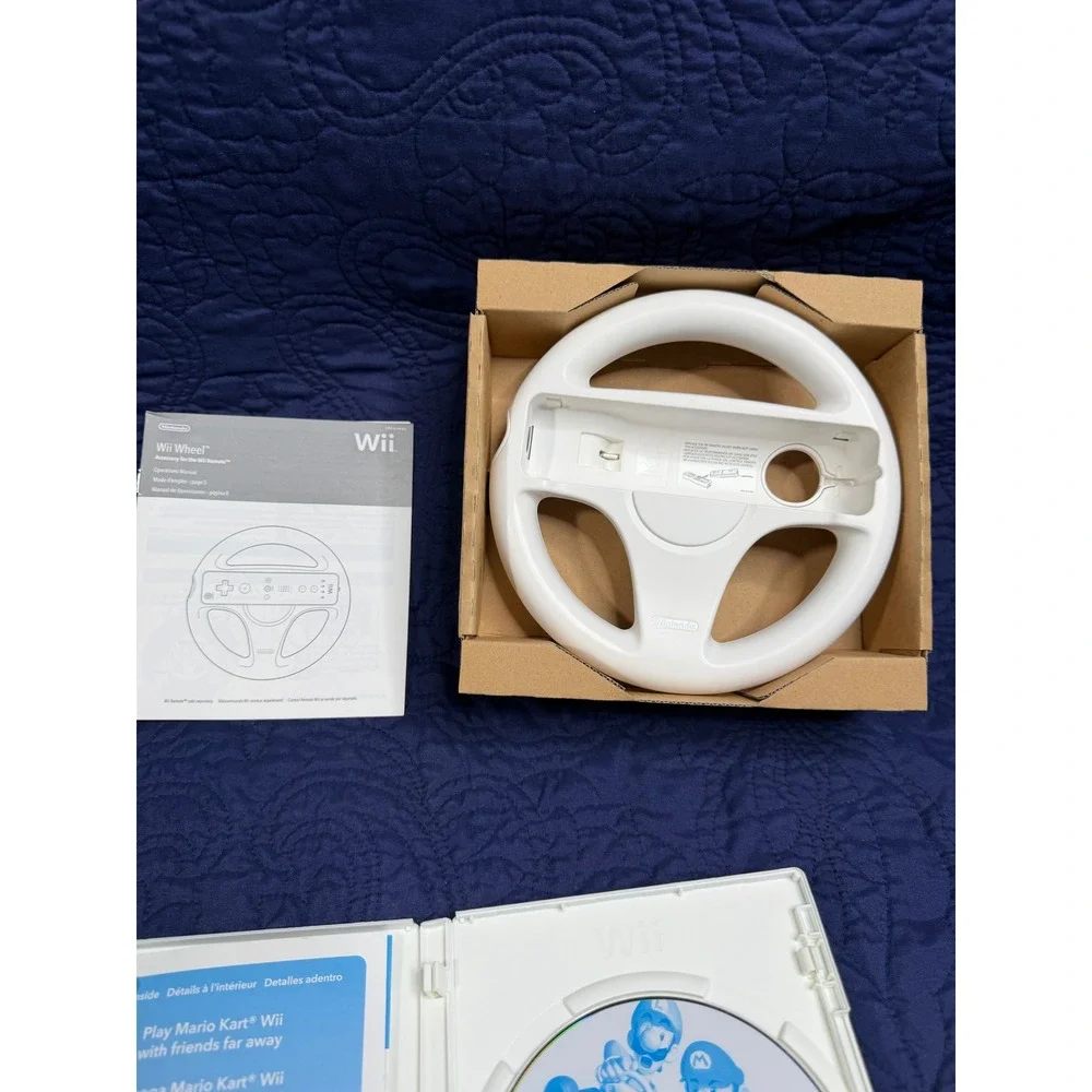 Mario Kart Wii Nintendo Wii Game with Official Wii Wheel Accessory and Box